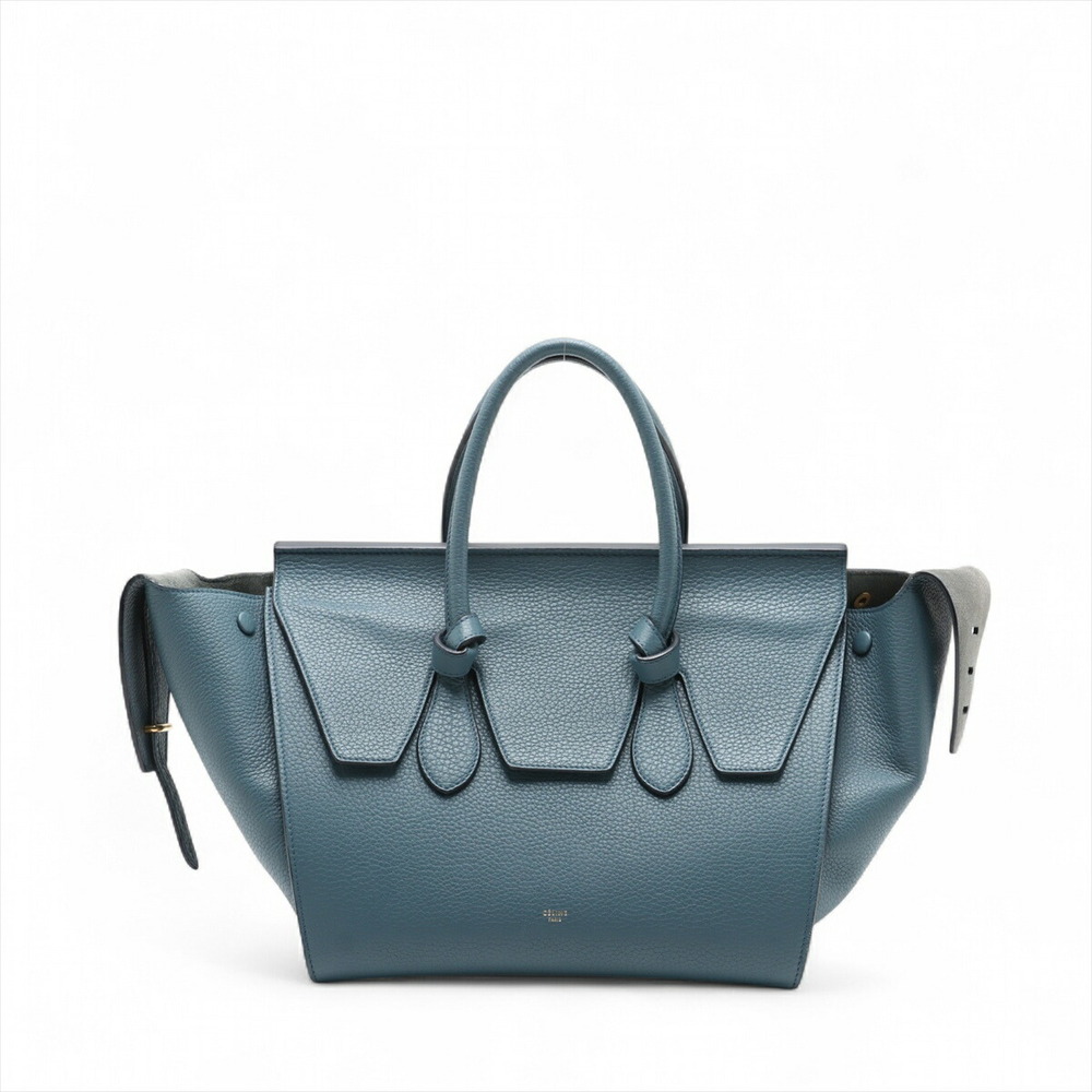 Celine Tie Knot Leather Tote Bag Blue